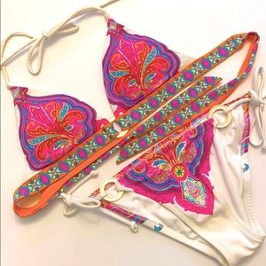 Victoria’s Secret Bikini w White/Gold Accents